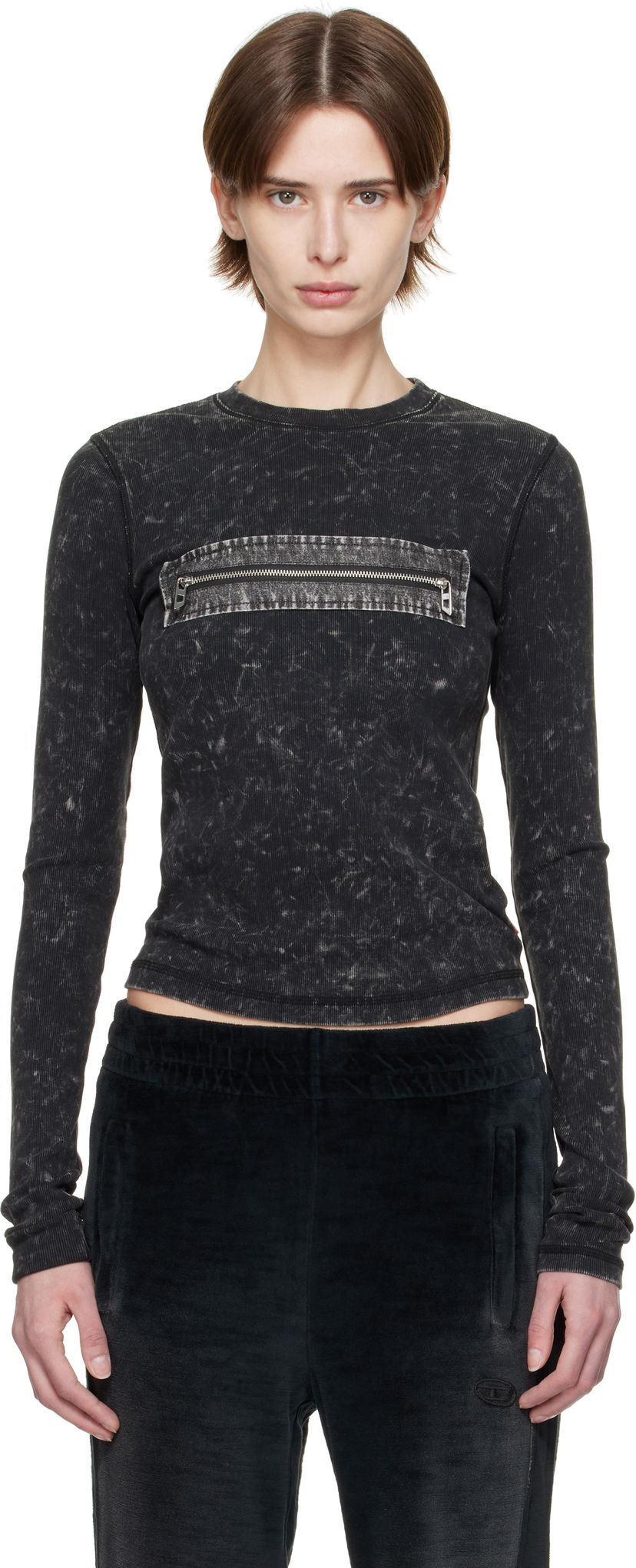 Футболка Diesel Diesel T-Ercole Long Sleeve T-Shirt чорний | A16628 0QMAU