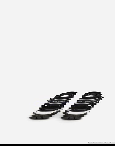 Кросівки та взуття Dolce & Gabbana Technical Fabric Sandals With Dg Logo For First Steps (19-26) чорний | DL0068AY2338B939, 2