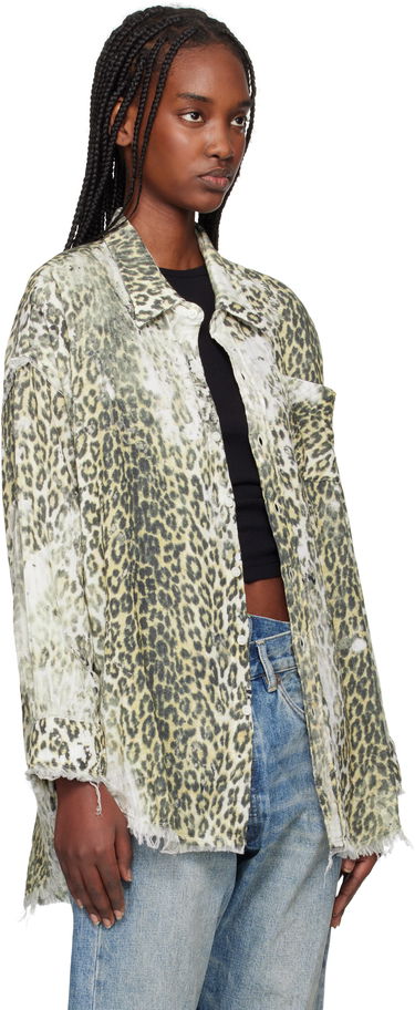 Сорочка R13 R13 Shredded Leopard Print Shirt бежевий | R13WR075-R469B, 1