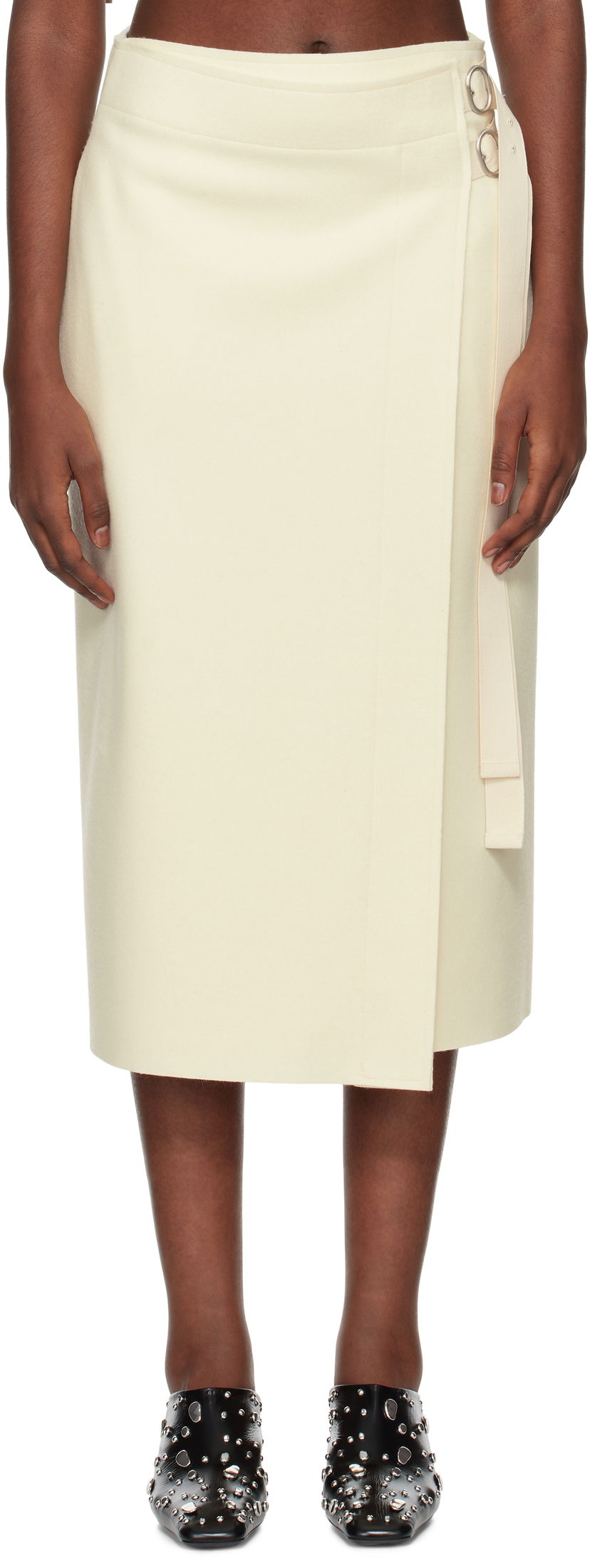 Спідниця Jil Sander Double Face Compact Midi Skirt білий | J40MA0157_J20212