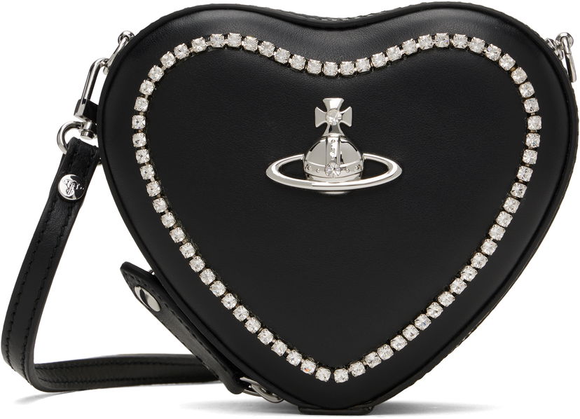Сумочка Vivienne Westwood Vivienne Westwood Mini Heart Crossbody Bag with Crystal Trim чорний | 58020001W-L008K-