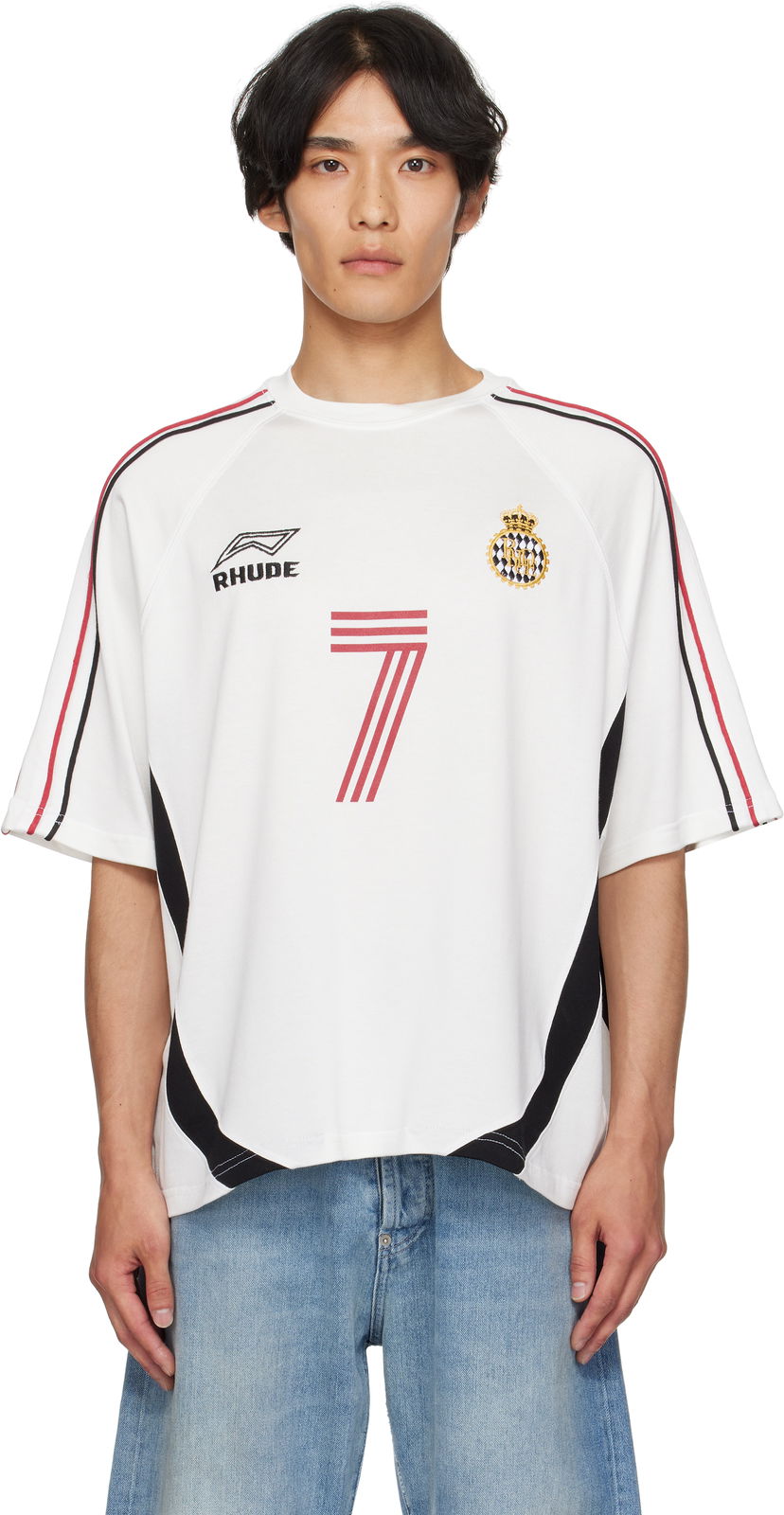 Футболка Rhude Rhude Lundun Soccer Jersey T-Shirt білий | RHPF25TT02729