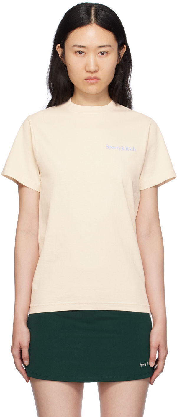 Футболка Sporty & Rich 'Drink More Water' T-Shirt бежевий | TSAW2372CR