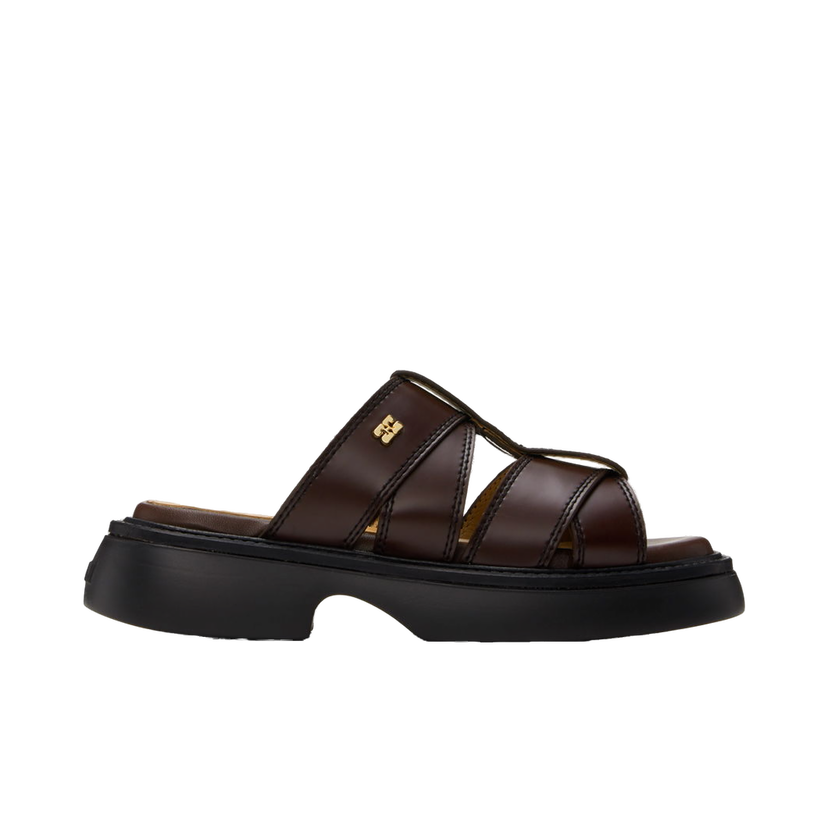 Кросівки та взуття GANNI Mule Platform Sandals Коричневий | S2624