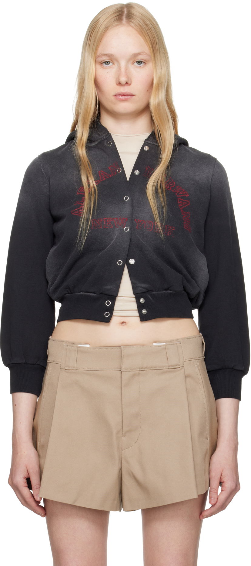 Cветр Alexander Wang Alexander Wang.t Shrunken Cotton Terry Cardigan чорний | 4CC2251554