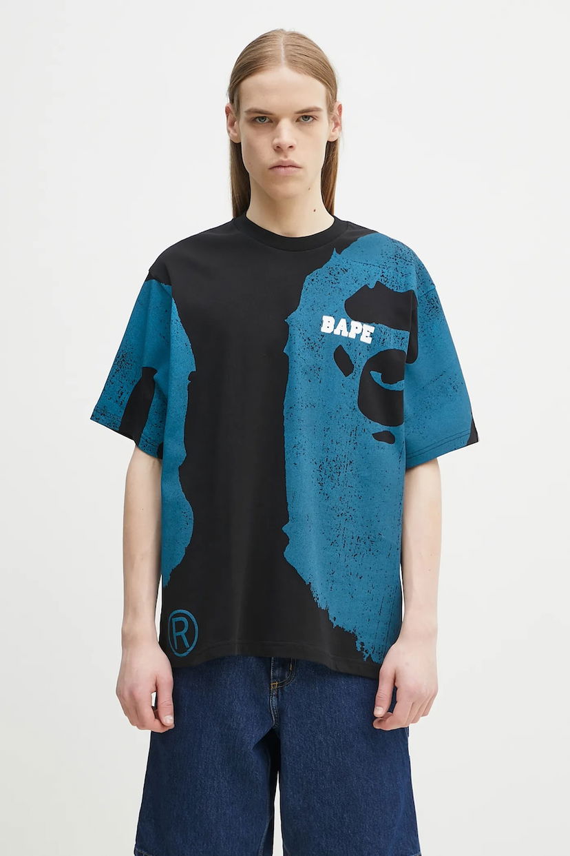 Футболка BAPE A Bathing Ape Water Print College T-Shirt чорний | 1L30109339