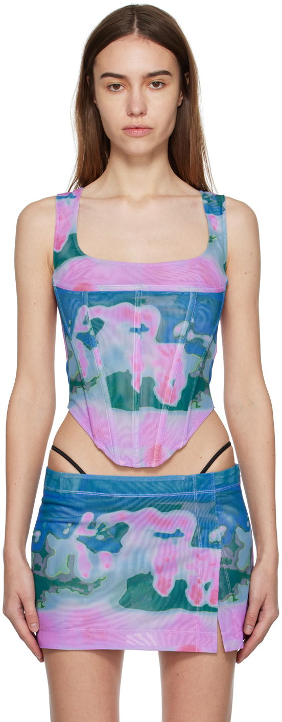 Спідниця Miaou Miaou Campbell Mesh Corset Tank Top Різнокольоровий | 7020PM1THP