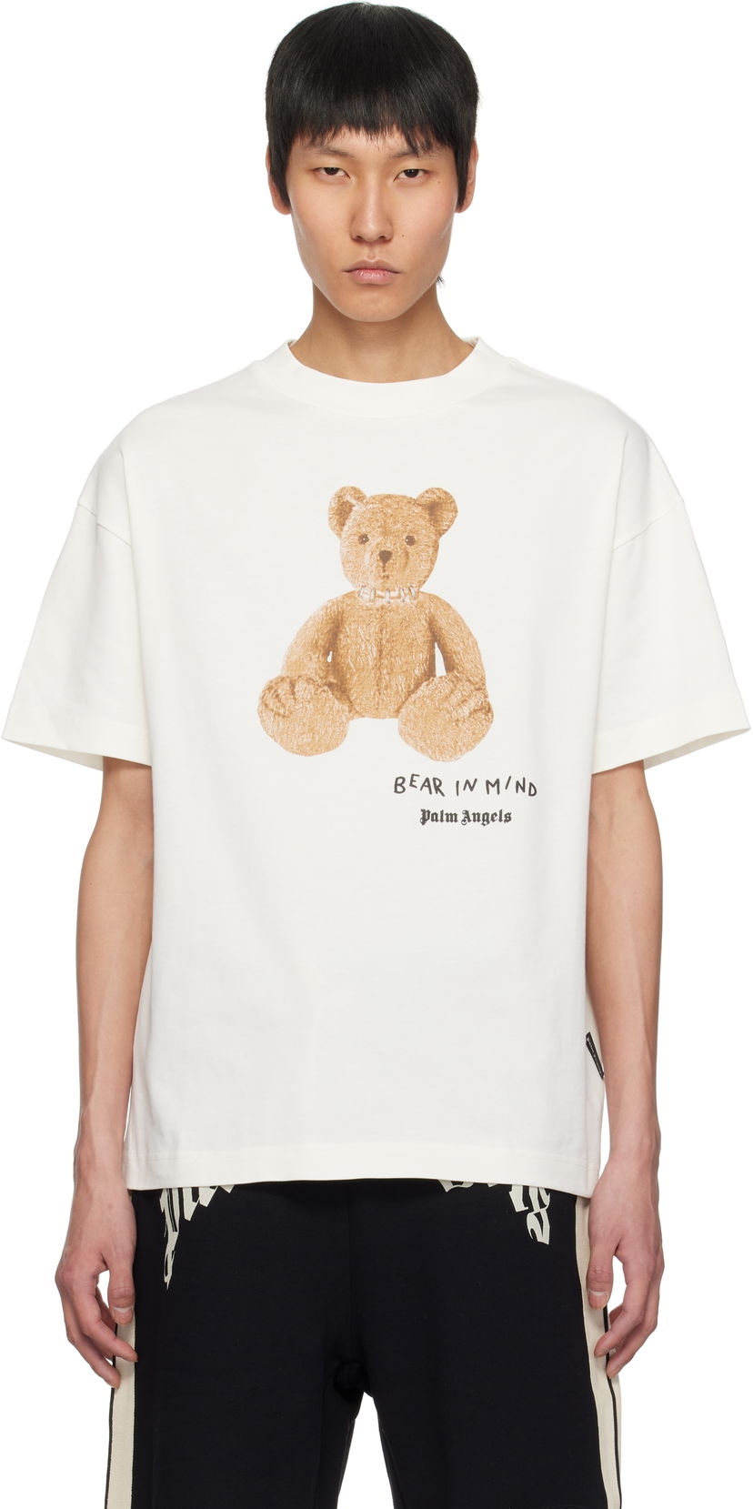 Футболка Palm Angels Palm Angels 'Bear in Mind' T-Shirt білий | PMAA001S25JER0050360