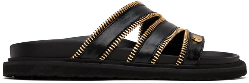 Догляд за взуттям Moschino Moschino Zipper Detail Sandals чорний | MA28183G1I MJ5 000