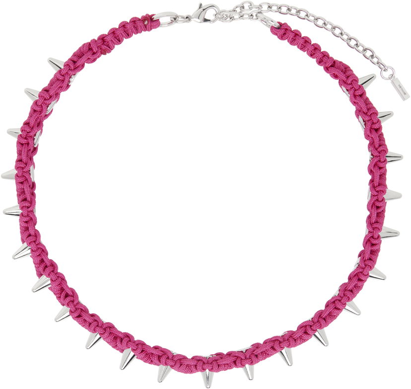Кольє We11done We11done Handmade Studded Noeud Choker Рожевий | WD-AJ0-25-600-U-PK