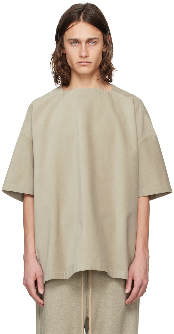 Футболка Fear of God Green Square Neck T-Shirt Зелений | FG850-203COR