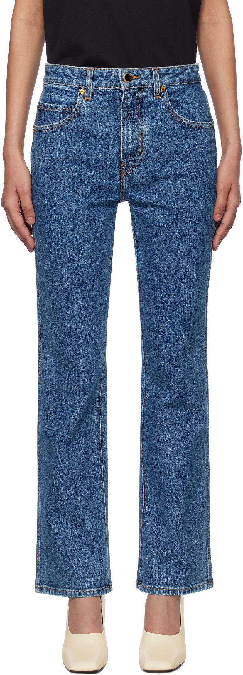 Джинси Khaite Khaite Vivian Straight Leg Jeans Синій | 1033916009
