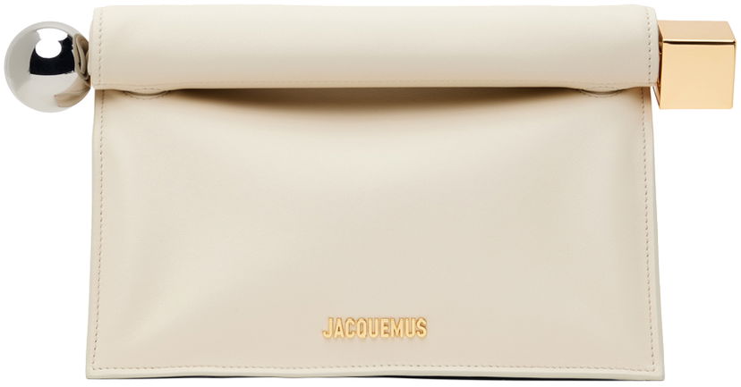 Сумочка Jacquemus Les Sculptures 'La pochette rond carré Pouch білий | 24E233BA356-3171