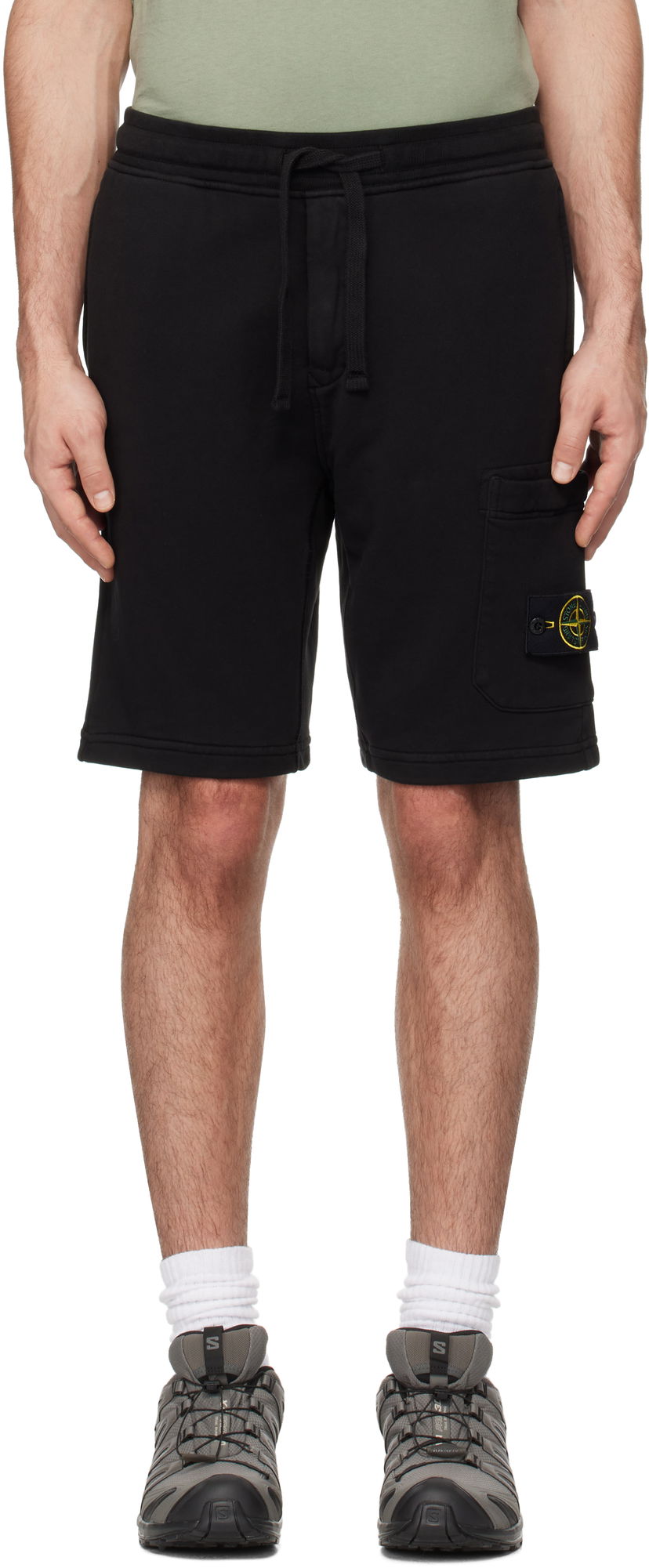 Шорти Stone Island Stone Island Organic Cotton Fleece Shorts чорний | K1S156200012S0051