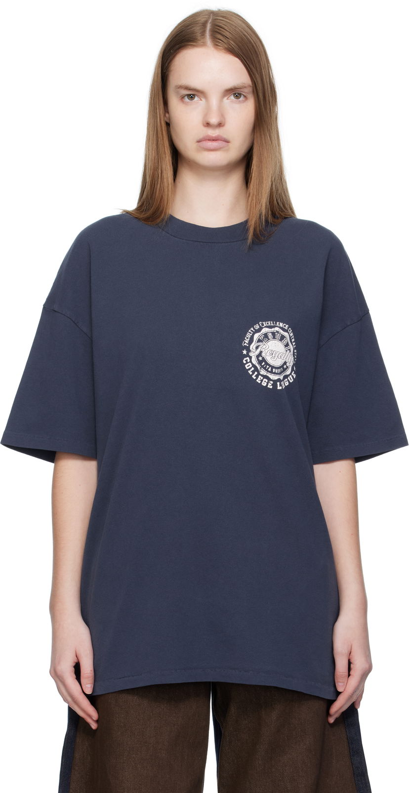 Футболка Ksubi Ksubi Stacks Boyfriend T-Shirt темно-синій | WFA25TE017