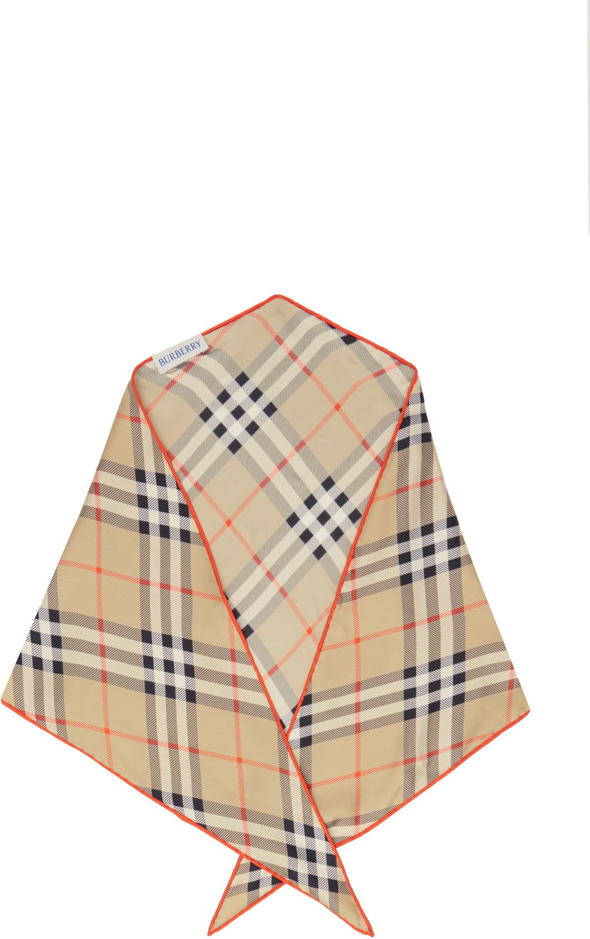 Шарф Burberry Diamond Silk Scarf бежевий | 8101852