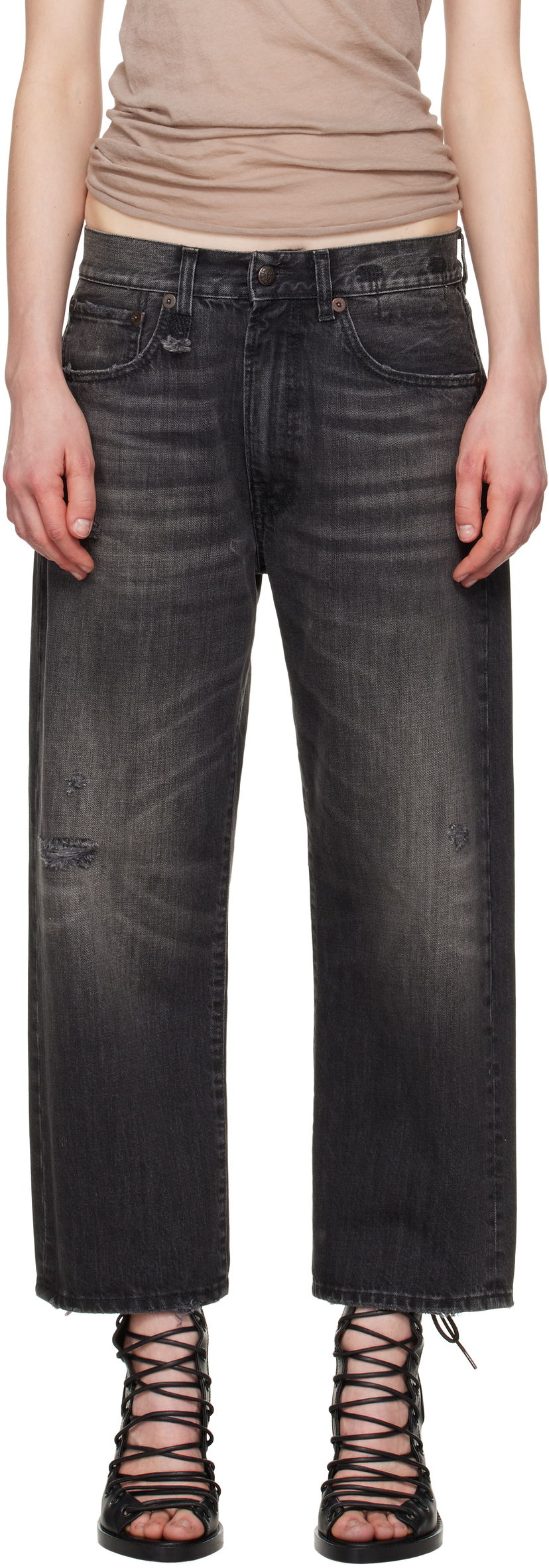 Джинси R13 R13 X-Boyfriend Distressed Jeans чорний | R13WD211-D284A