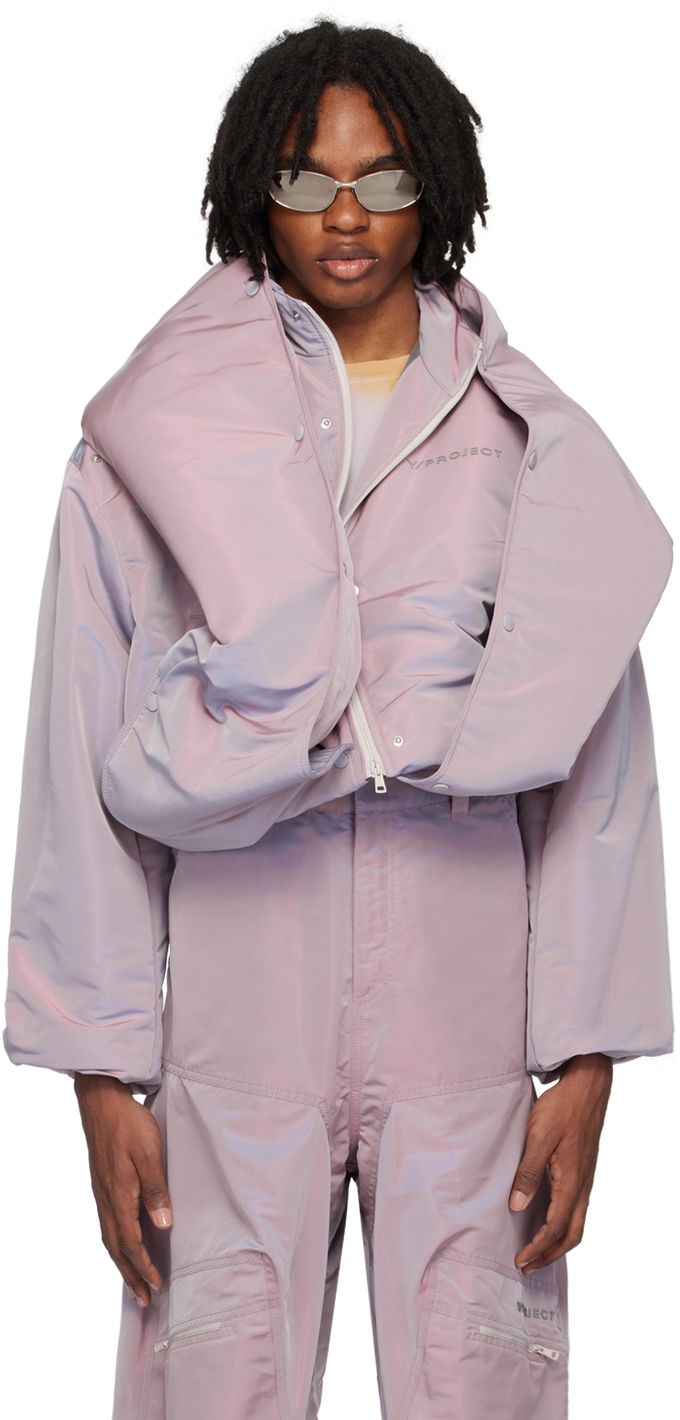 Пуховик Y/PROJECT Purple Snap Off Puffer Jacket Фіолетовий | 103JA001