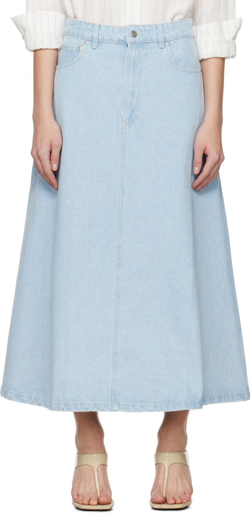 Спідниця Nanushka Nanushka Cintia Denim Midi Skirt Синій | NW25SSSK24152