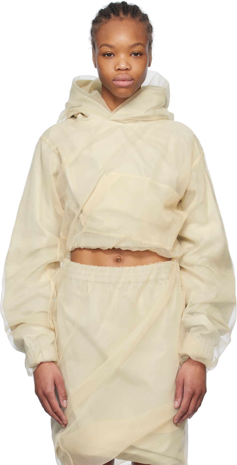 Спідниця We11done We11done Layered Cropped Hoodie бежевий | WD-BL0-25-117-W-BG