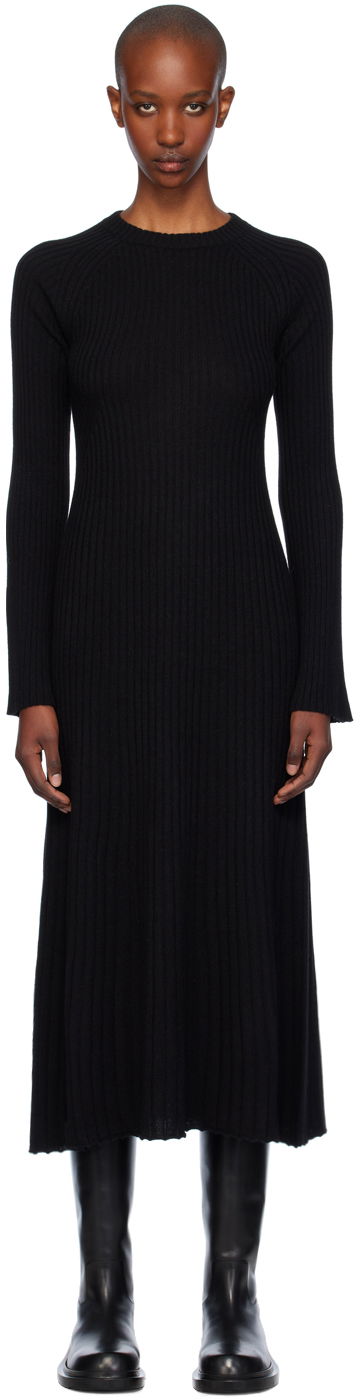 плаття Loulou de Saison Loulou de Saison Hobas Knit Midi Dress чорний | HOBAS