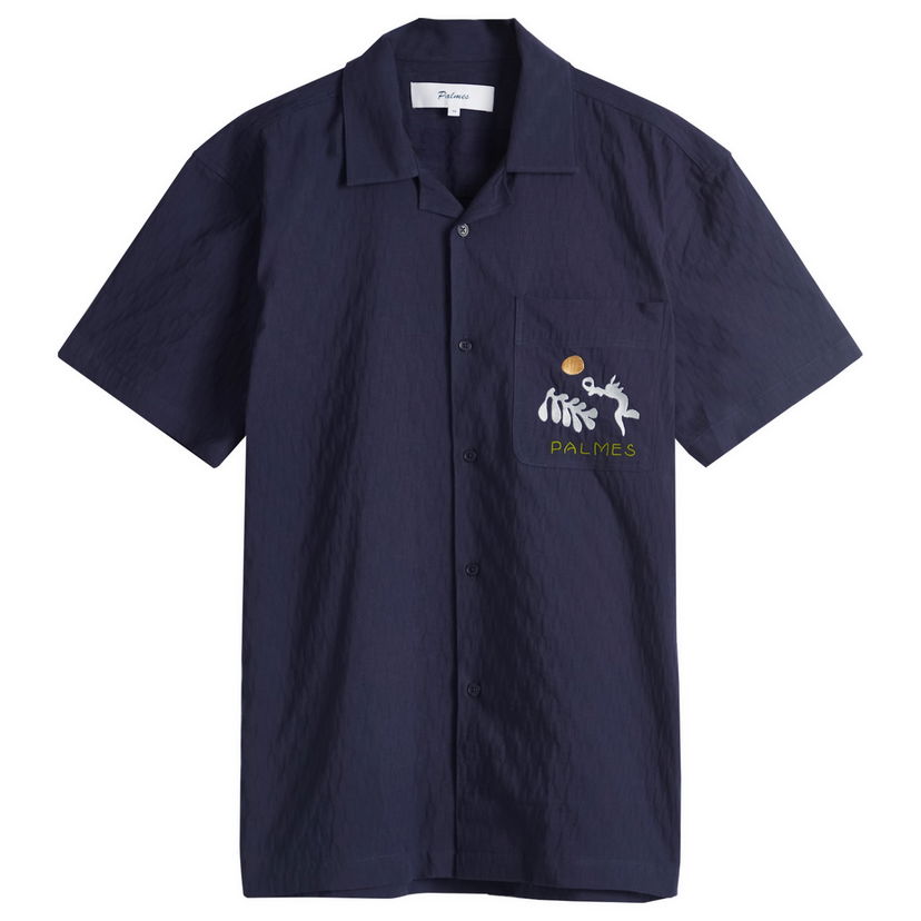Сорочка Palmes Palmes Garden Short Sleeve Shirt темно-синій | P30-0034-660
