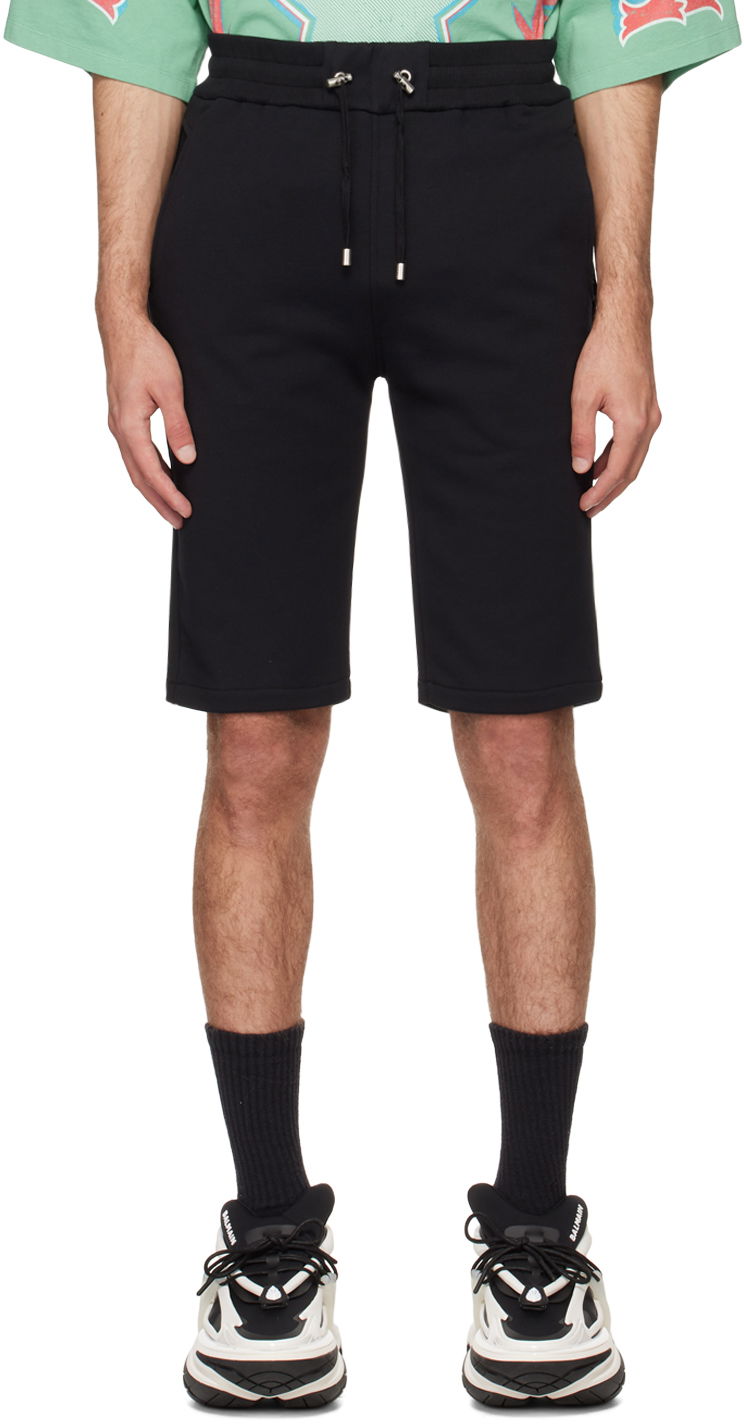 Шорти Balmain Flocked Shorts чорний | CH1OA003BB04