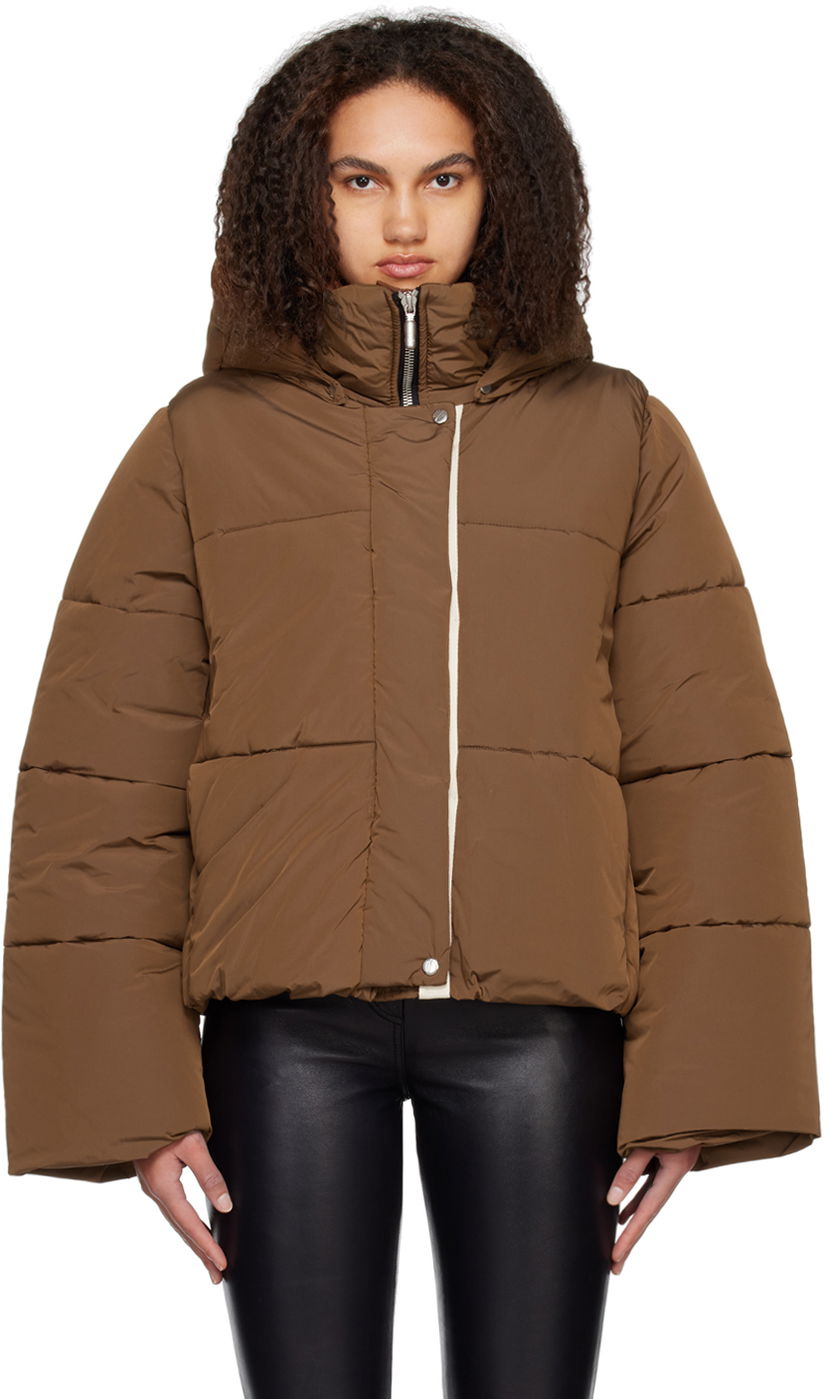 Пуховик Rhude Rhude Hooded Puffer Jacket Коричневий | RHFW22JA34016090