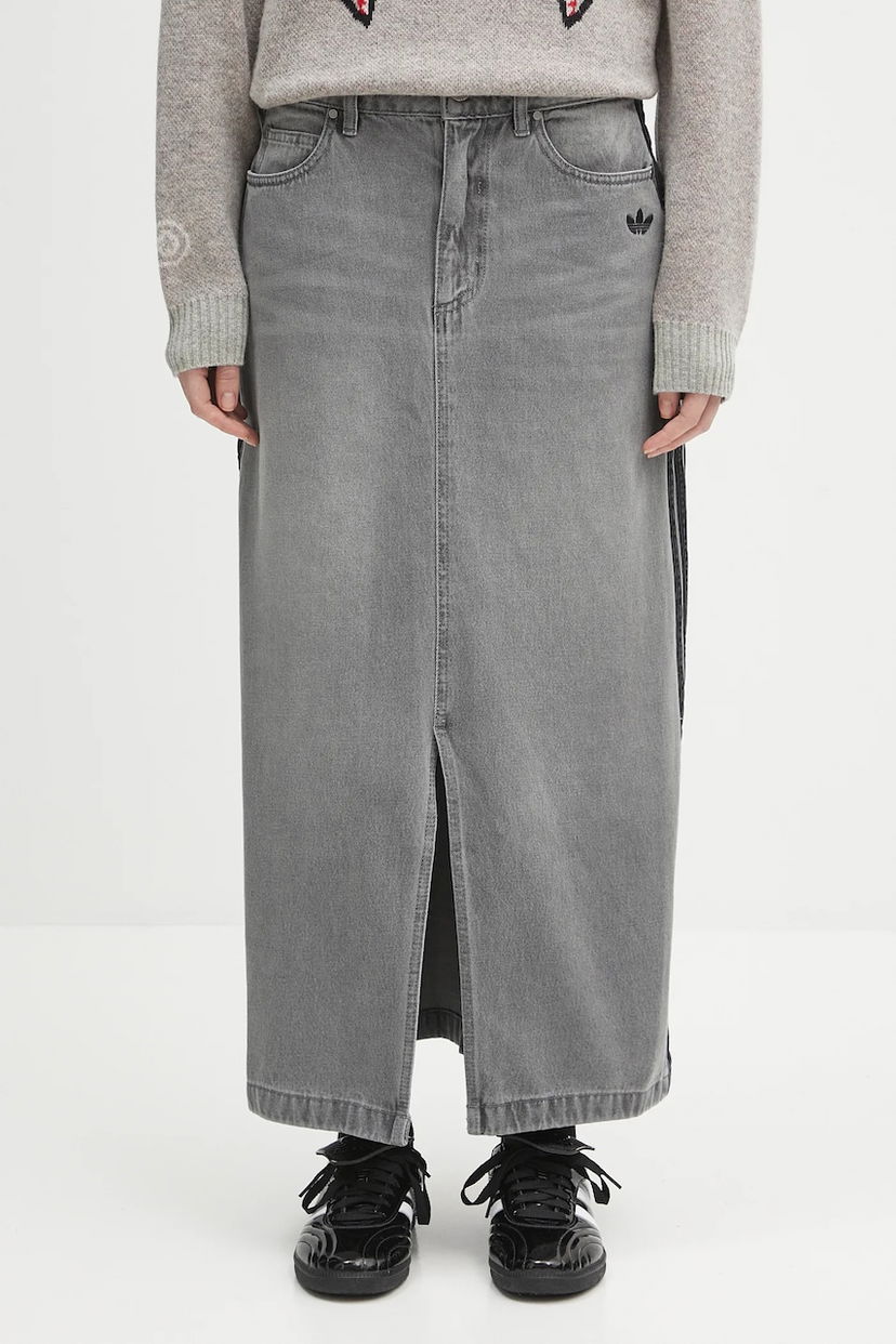 Спідниця adidas Originals adidas Originals Denim Maxi Skirt Сірий | JW2659