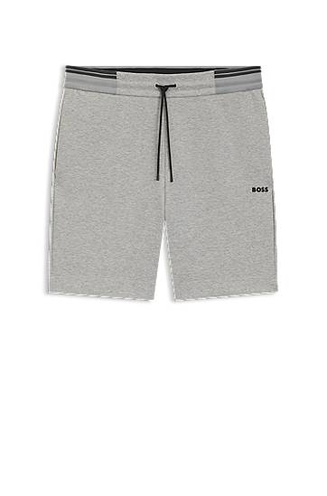 Шорти BOSS BOSS Cotton-Blend Shorts with Stripe Details Сірий | 50543091