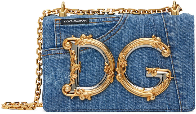Сумочка Dolce & Gabbana Blue Patchwork Denim Bag Синій | BB6498 AO621