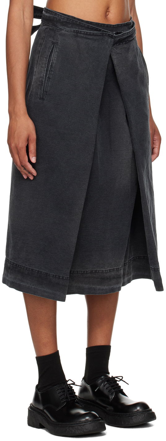 Спідниця YMC YMC George Midi Wrap Skirt чорний | Q3WAA, 1