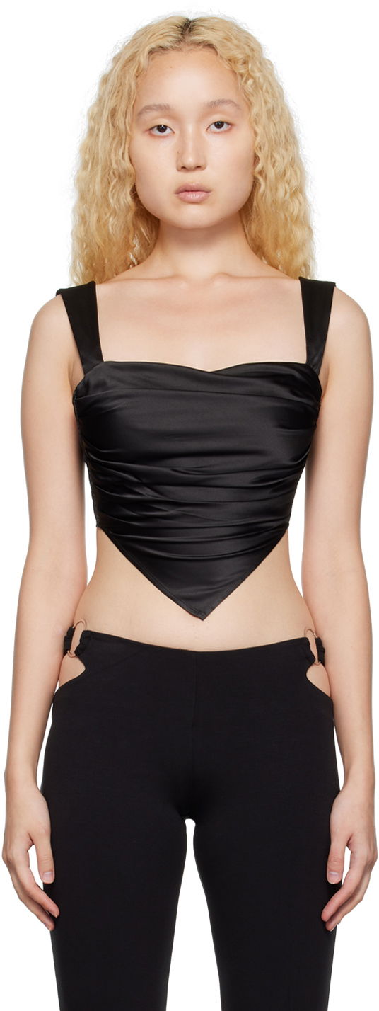 Безрукавка Miaou Miaou Tati Draped Tank Top чорний | 7031-CL-BLK