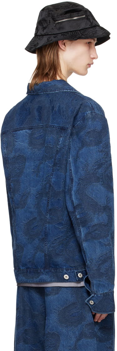 Куртка Feng Chen Wang Feng Chen Wang Dragon Print Denim Jacket Синій | FUS17JK20, 2