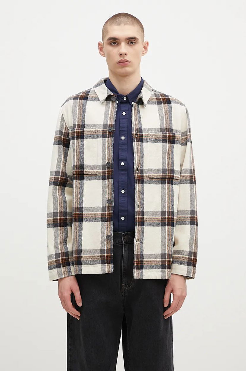 Сорочка FJÄLLRÄVEN Relaxed Fit Flannel Overshirt білий | F12600226.113.555