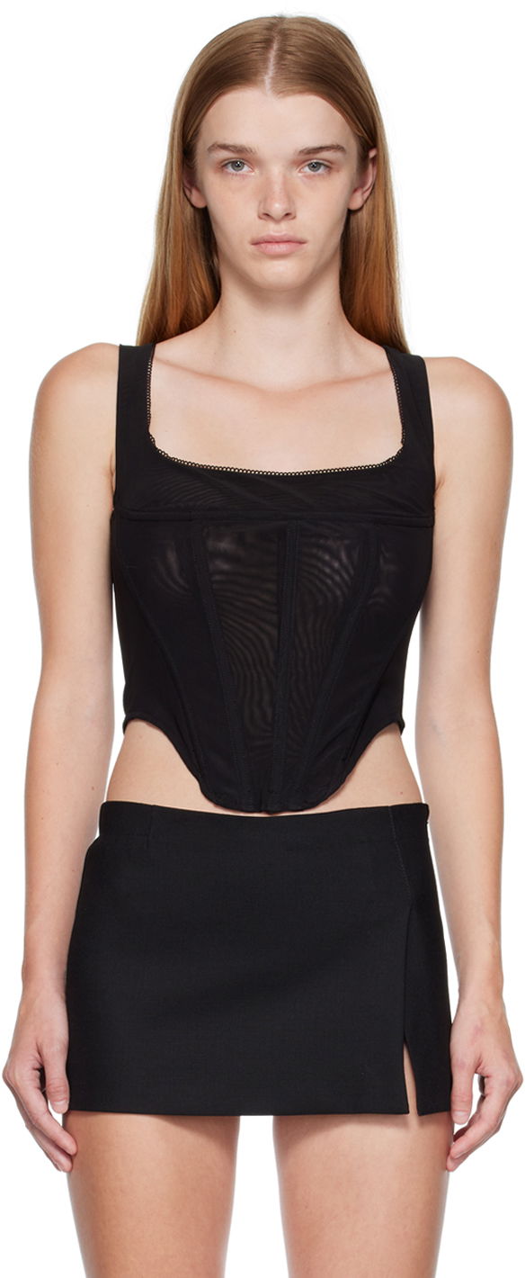 Безрукавка Miaou Miaou Campbell Mesh Corset Tank Top чорний | 7020-CL-BLM
