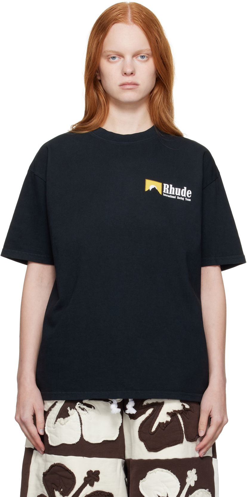 Футболка Rhude Rhude 'International Racing' Logo T-Shirt чорний | RHPF25TT10012