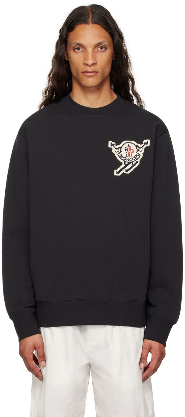 Cветр Moncler Black Appliqué Sweater чорний | J20918G00016899V4
