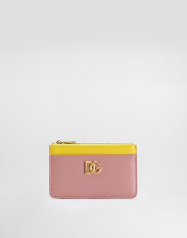 Гаманець Dolce & Gabbana Dolce & Gabbana Calfskin Card Holder with DG Logo Рожевий | BI1261A9M758B407, 0