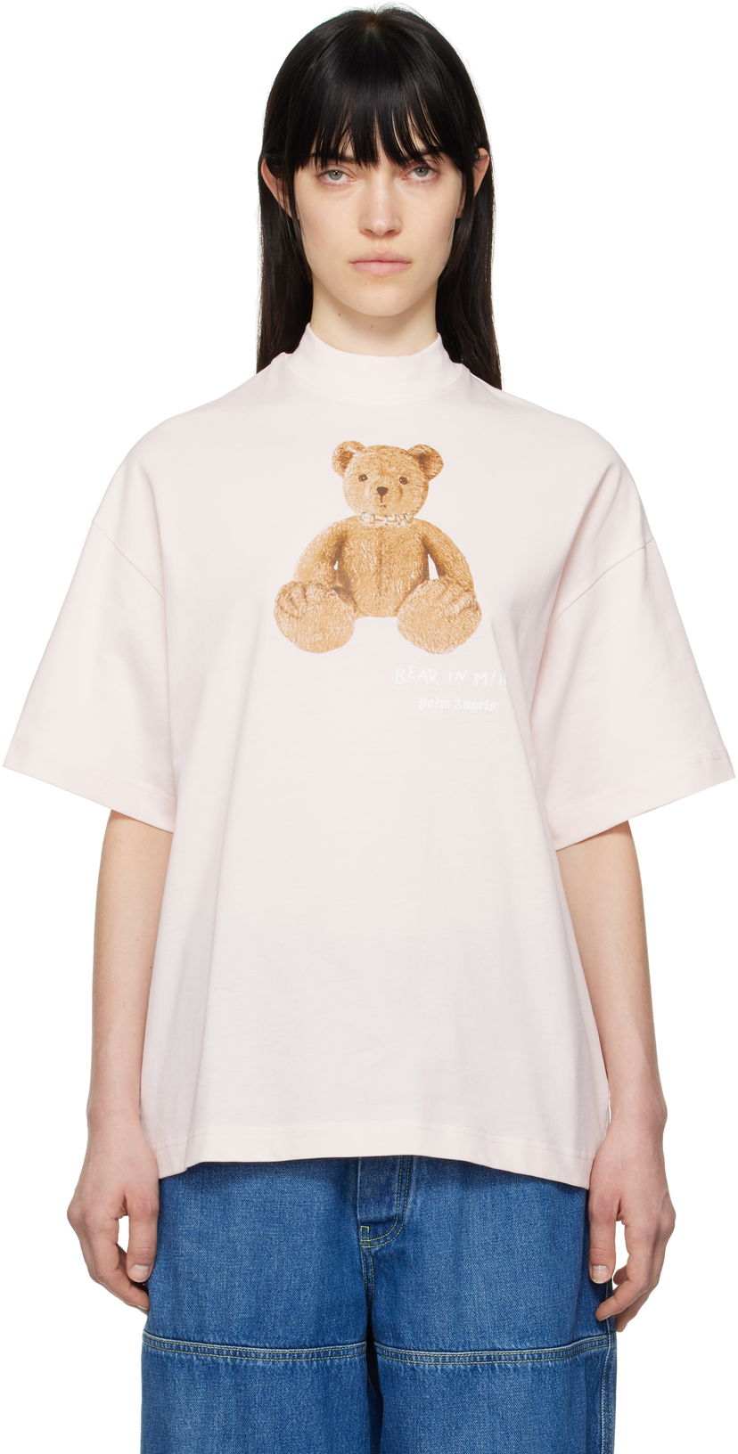 Футболка Palm Angels Palm Angels 'Bear in Mind' Loose T-Shirt Рожевий | PWAA017S25JER0043C60