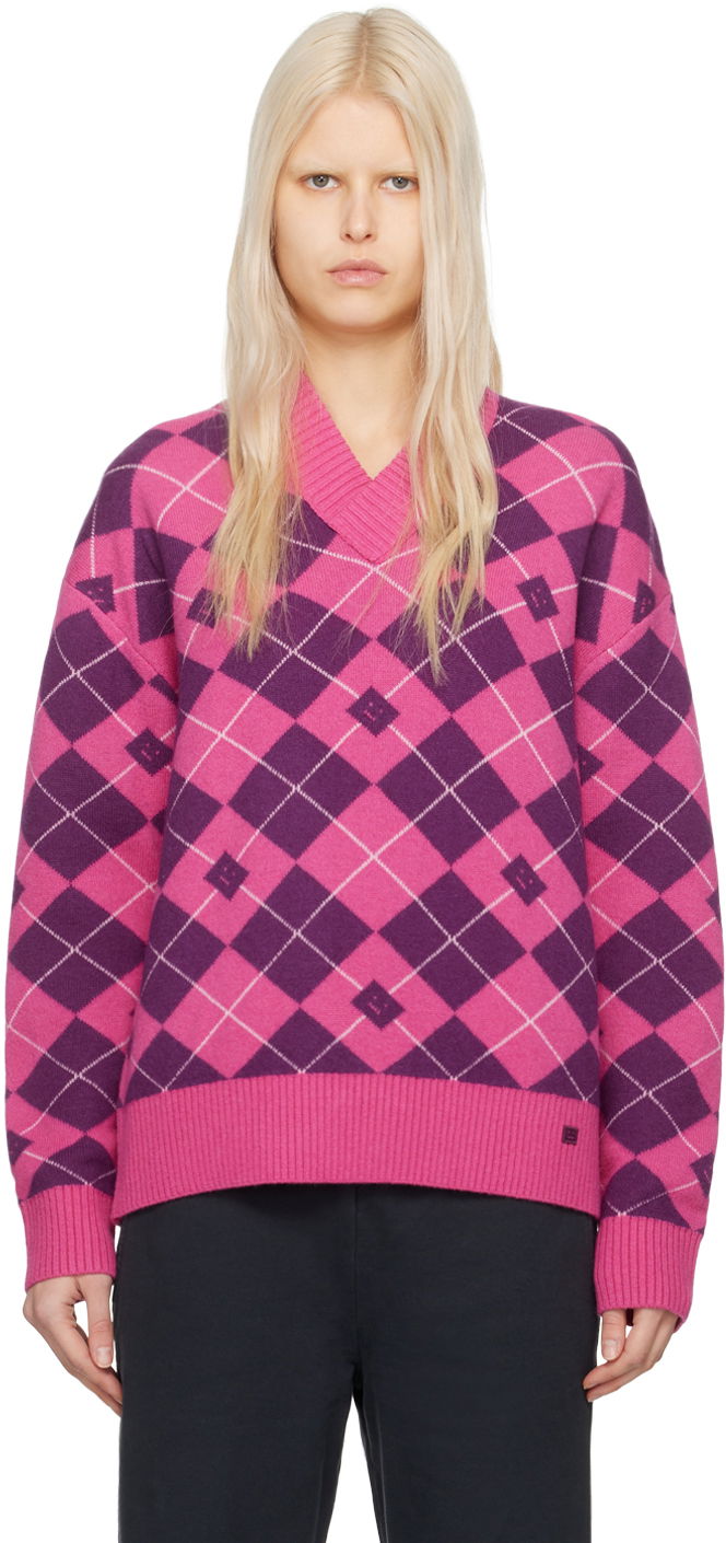 Cветр Acne Studios Argyle Sweater Рожевий | C60086-