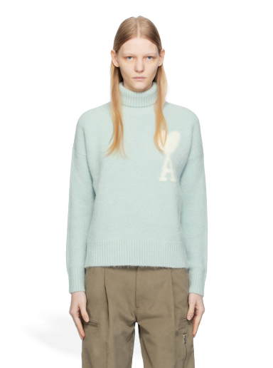 Cветр AMI Turtleneck Бірюзовий | UKS425.KN0032