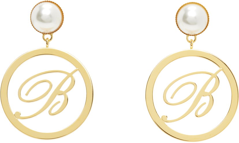 Сережки Blumarine Blumarine Faux-Pearl Initial Earrings Металік | P522W326A