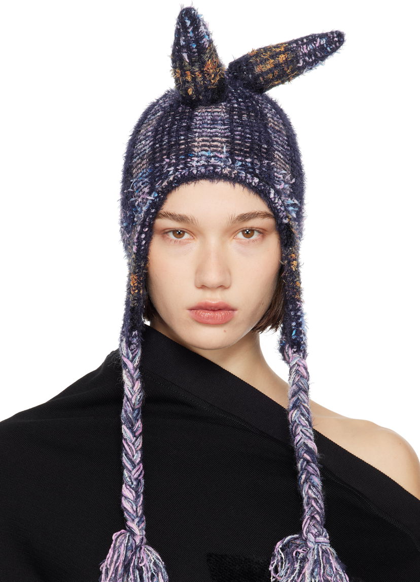 Шапка Collina Strada Collina Strada Vitelli Edition Spiky Knit Bunny Beanie with Braided Tassels Різнокольоровий | XXV1015