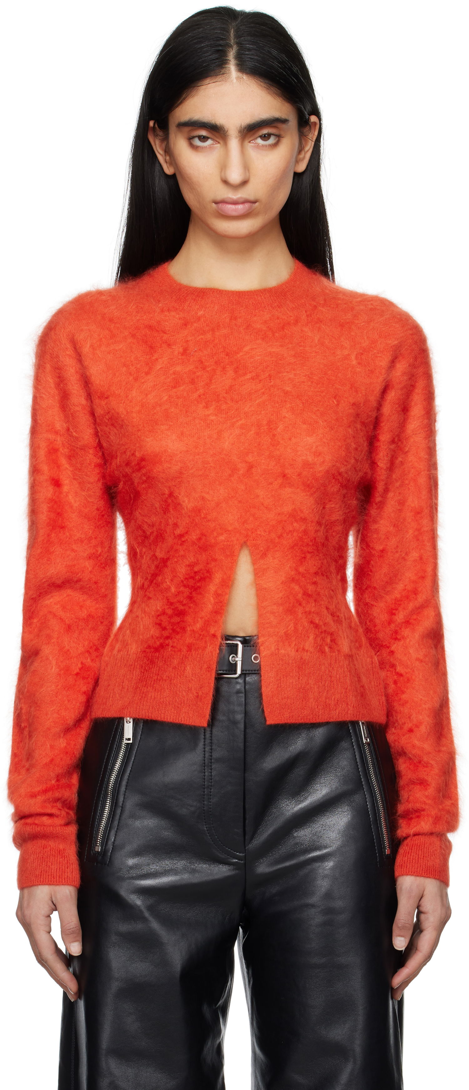 Cветр Nanushka Nanushka Kloe Fuzzy Crewneck Sweater Помаранчевий | NW25RSSW10222, 0