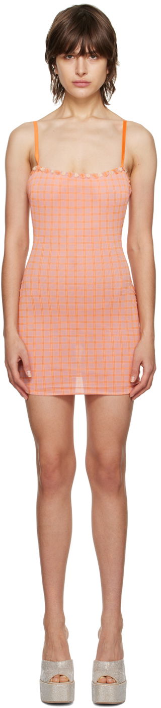 плаття GUIZIO Guizio Check Mini Dress Помаранчевий | DGS21D1001_PLD