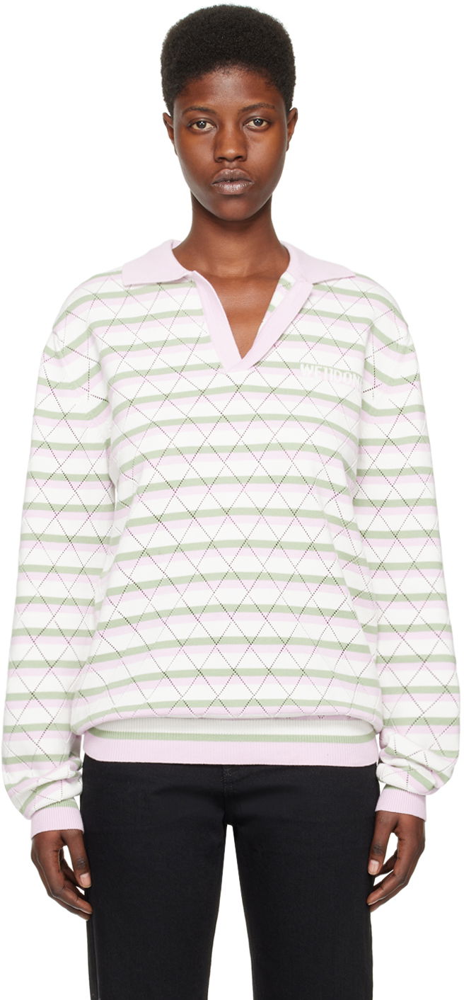 Cветр We11done We11done Striped Knit Polo Shirt Різнокольоровий | WD-KT0-24-639-U-LP