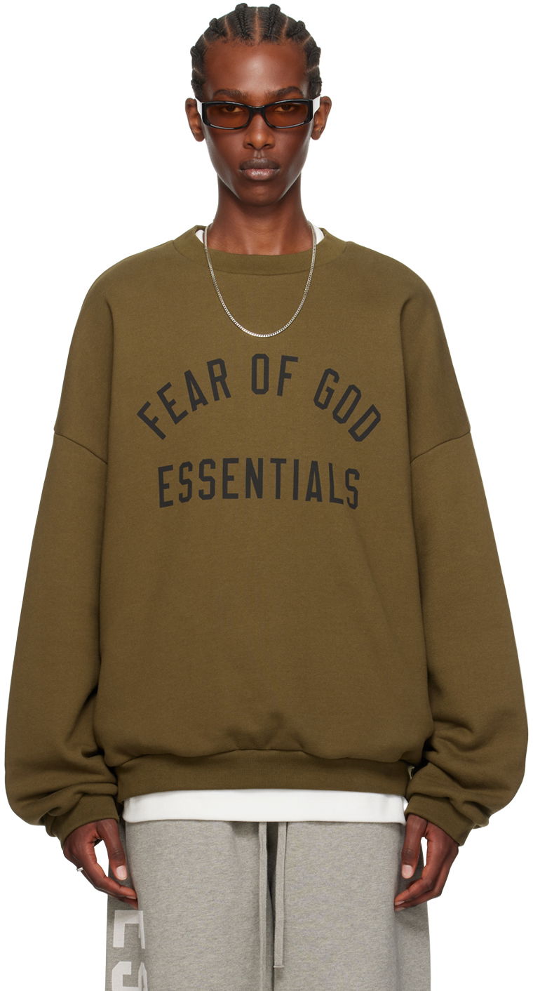 Cветр Fear of God Essentials Crewneck Sweatshirt Зелений | 192BT246264F