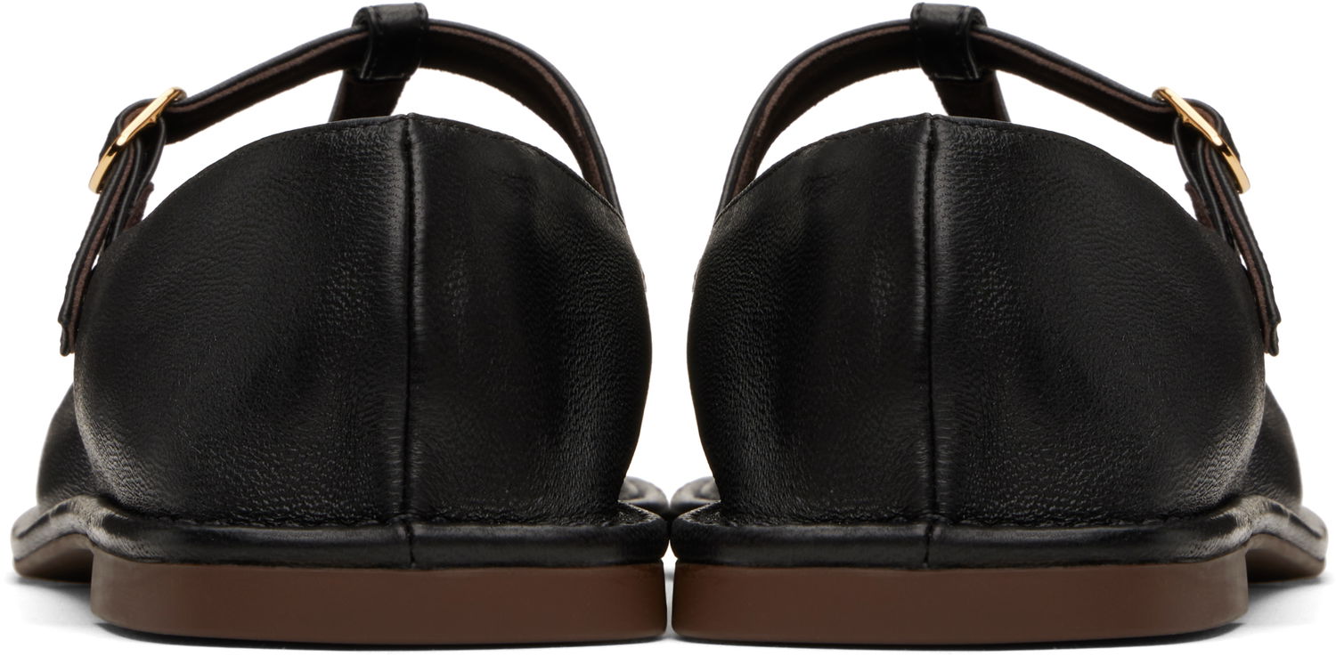 Кросівки та взуття The Row The Row Square T-Strap Ballerina Flats чорний | F1599-SL3, 1