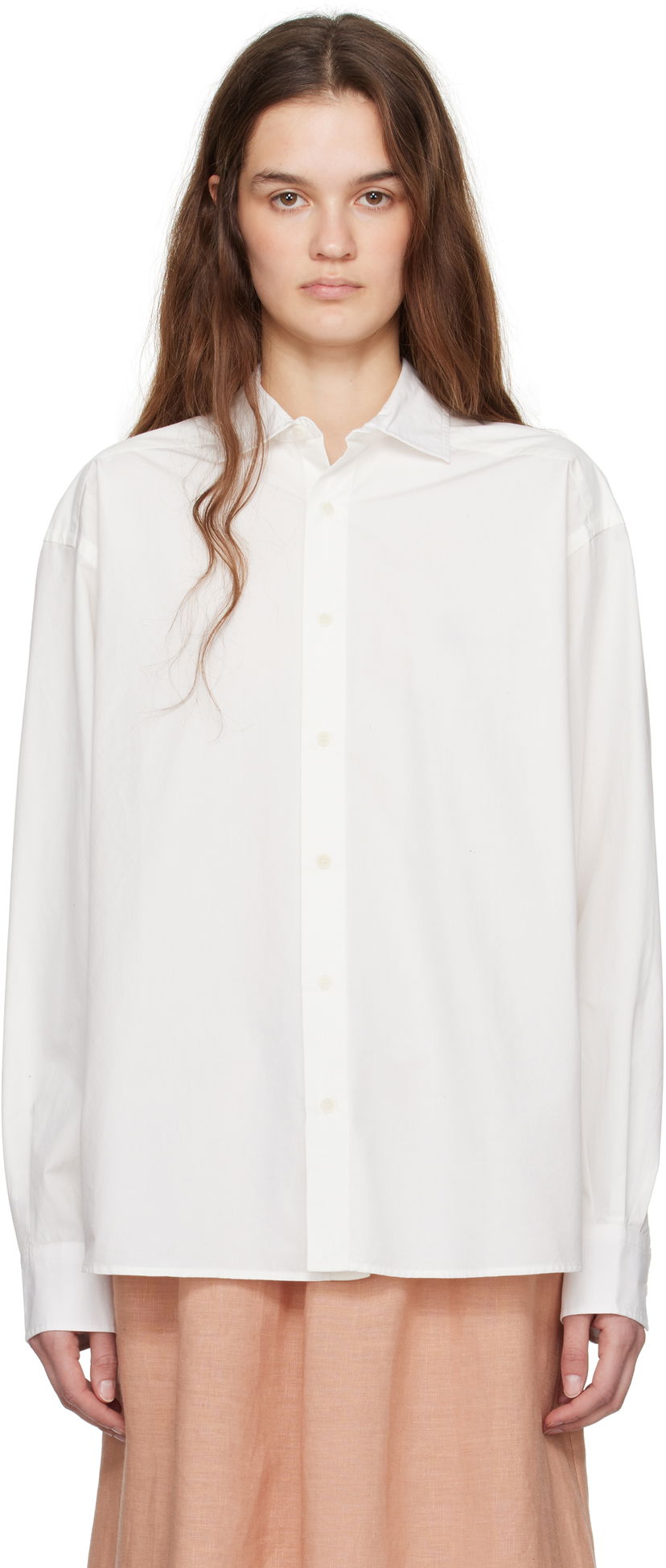Сорочка Baserange Baserange Claude Relaxed-Fit Button-Up Shirt білий | SHOL-POU-SP25